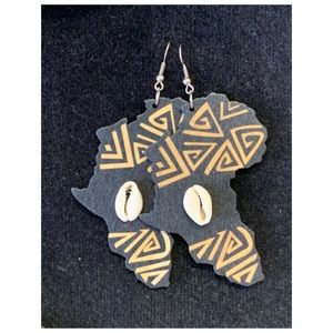 Handmade earrings made from natural materials.